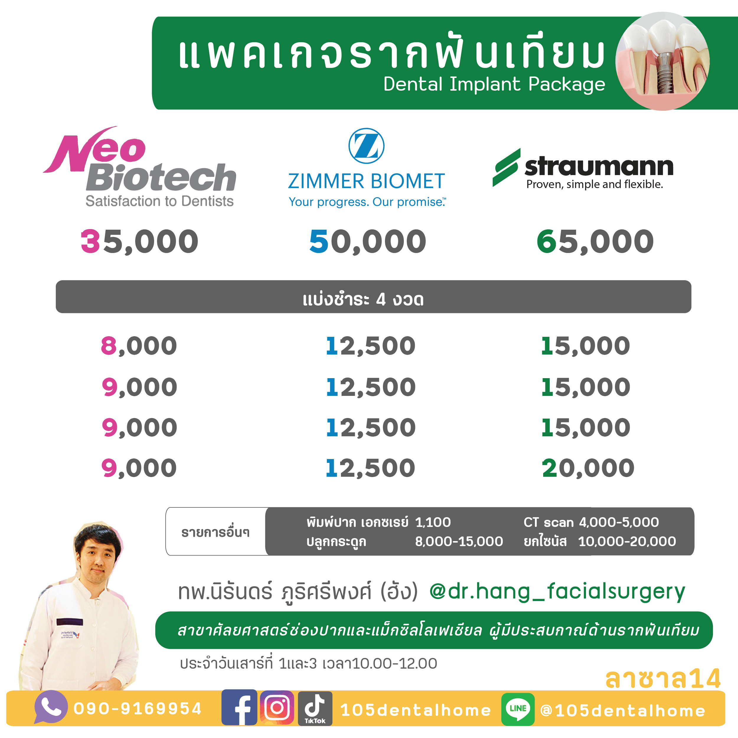 แพคเกจราคารากฟันเทียม